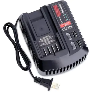 V20 Battery Fast Charger CMCB104 Replacement for Craftsman V20 20V max Lithium Battery Charger for CMCB201 CMCB202 CMCB204 CMCB205 CMCB206, with 2 USB Ports