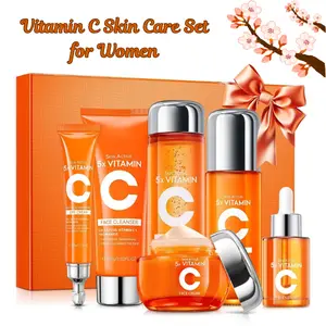 6‑Piece Skincare Gift Set for Women – Cleanser, Vitamin C Toner, Serum, Lotion, Eye & Face Cream, Moisturizing & Anti-Aging Care