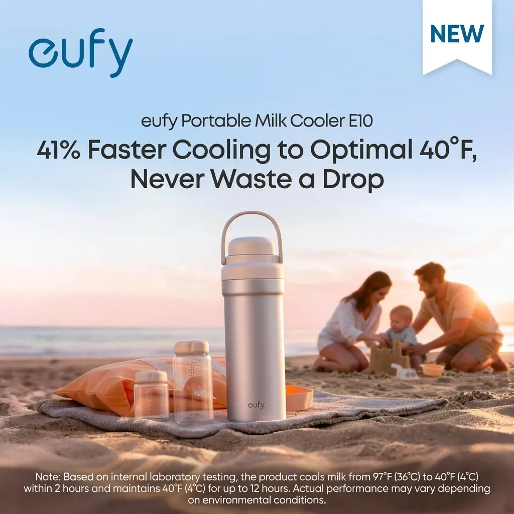 eufy Portable Milk Cooler E10, Milk Cooler for Breastmilk, Travel Breastmilk Chiller, Feeding
