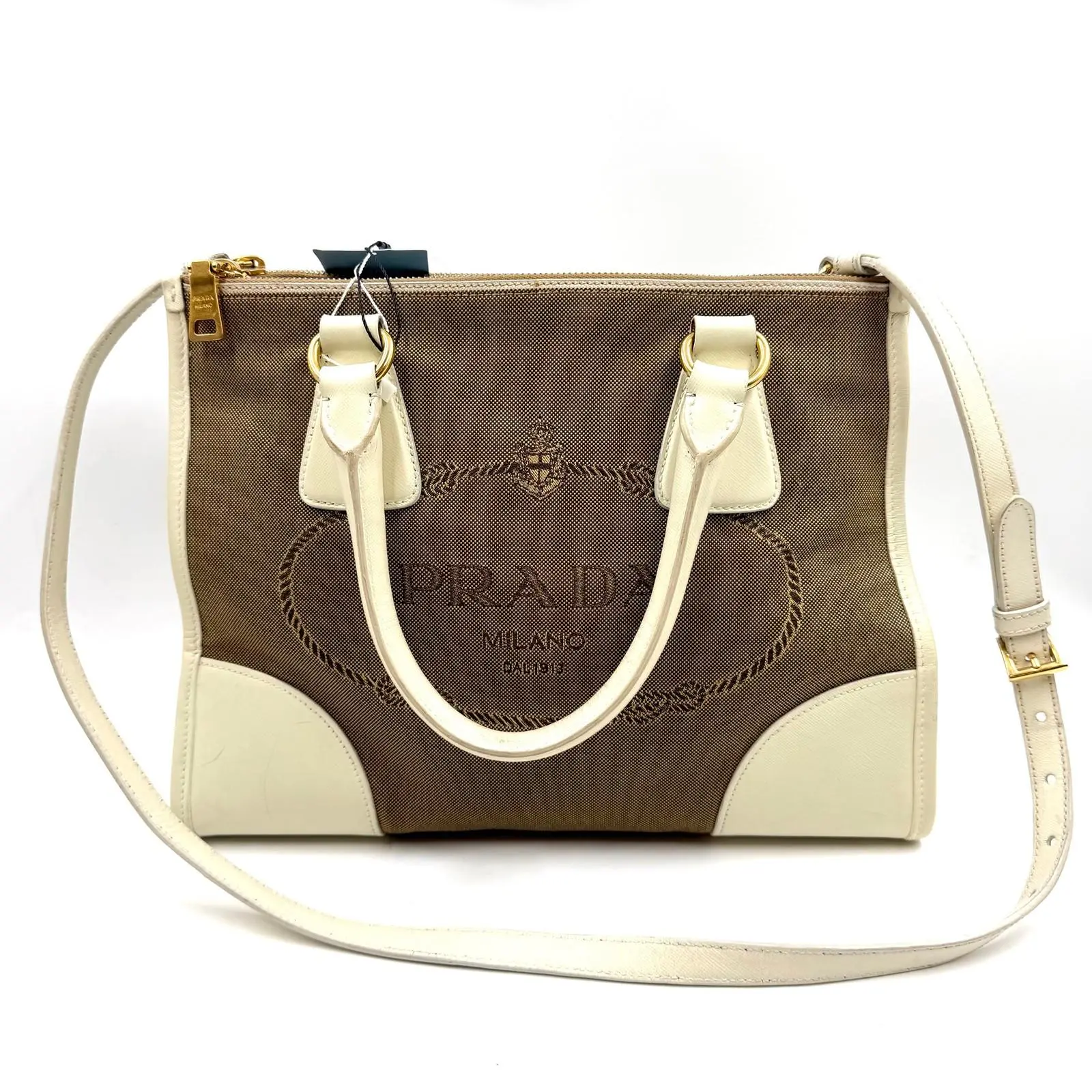 Pre-owned PRADA As shown Clutches & Wristlets HZ 2166 Canapa handbag 26.03.14