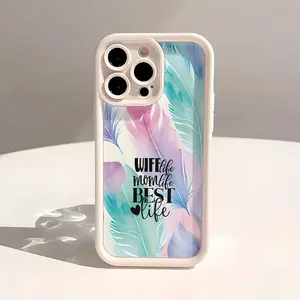 Phone Case - Phone Case: Happy Mother'S Day to Mom And Wife, Full Protective Anti-Drop Phone Case with Palm Leaves, Stylish And Durable TPU Phone Cover, Suitable for a variety of iPhone models, from Iphone 17 series to Iphone 11 series, and Iphone x serie