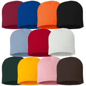 COUVER Unisex Knitted Solid Acrylic Beanie – Warm Winter 8 Inch Beanie Hat