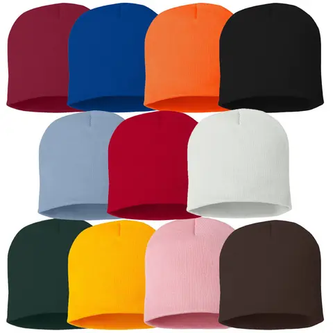 COUVER Unisex Knitted Solid Acrylic Beanie – Warm Winter 8 Inch Beanie Hat