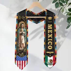 Mexican Graduation Sash 2026, Graduation Stole Mexican, Mexico Stoles, Class of 2026 V Shape National Country Flag Sash