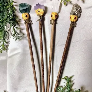 Wooden Crystal Wand Wooden Crystal Wand