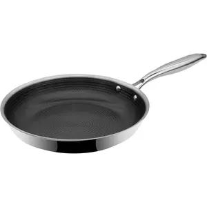BE | LIVING Circlad Series 10 inch 26 cm Fry Pan Ceramic Nonstick PFAS-Free Triply Stainless Steel Induction Compatible Even Heat Distribution