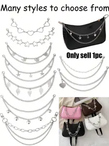 Double Layer Bag Chain, Handbag Decorative Chain, Butterfly Heart Star Keychain Pendant, Shoulder Bag Strap, Women's Gift, Metal Chain