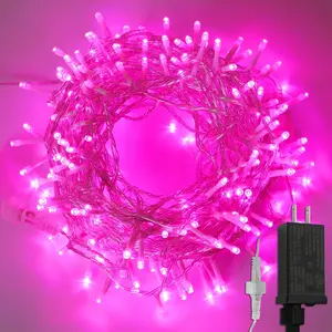 Valentines' Day Christmas Decorations Pink Led String Lights,66Ft 200LED Fairy Lights Indoor Outdoor IP44 Waterproof 8 Modes, Decor for Holiday, Party, Wedding, Garden, Tree