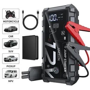 Aneeon 8000mah Portable Car Starter Battery, 12V Auto Jump Box with LED Light, Dual USB Qc3.0 Fast Charging, Optional Air Pump, Automotive