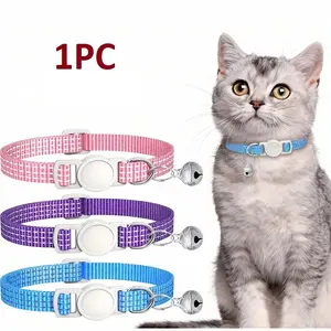 1PC Breakaway Cat Collar, 3-Thread Reflective Pet Collar with Bell, Adjustable Anti-Choke for Kittens & Small Dogs