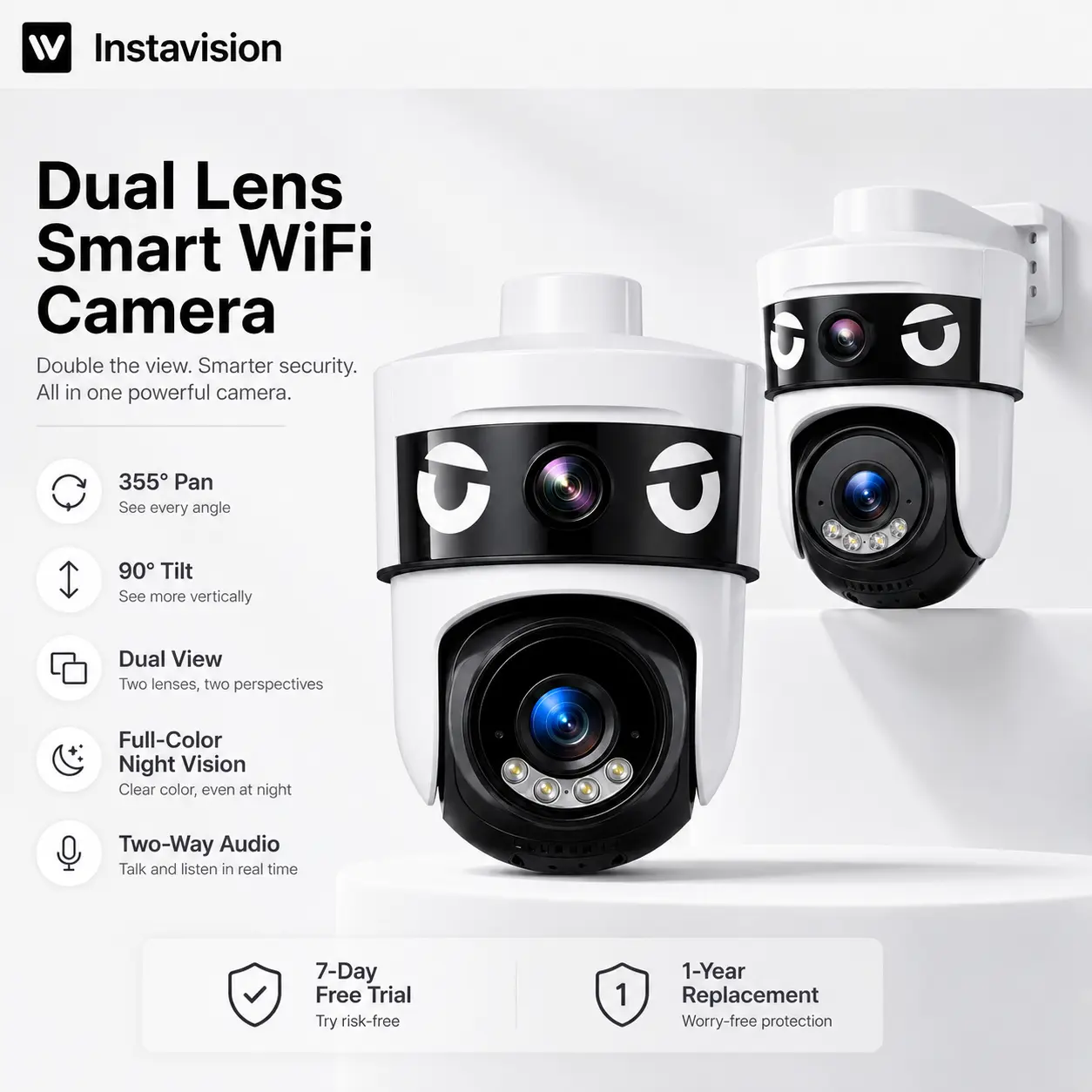3MP WiFi Security Camera for Home, Single-Lens & Dual-Lens Options ...