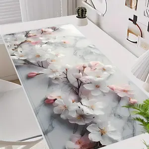 Cherry Blossom Pattern Mouse Pad, Rectangle Gaming Mouse Pad, Non-slip Rubber Base Mousepad, Office Desk Keyboard Mouse Mat for Home Office Game Room Desk, Desk Accessories