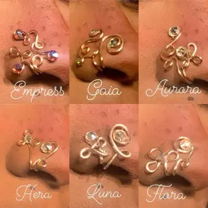 GODDESS NOSE CUFF BUNDLE 6pc Empress Hera Gaia Aurora Luna Flora Handmade NOSE Cuff No Piercing Needed Unique Design
