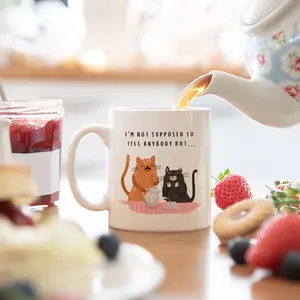I'm not supposed to tell anyone but  mug spill the tea gossip gift for her best friend gift funny gifts for her