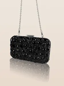 Women's Elegant Rhinestone Decorated Evening Bag, Exquisite Trendy Chain Strap Crossbody Bag, Fashionable Bag for Party Decoration, Flap Shoulder Clutch