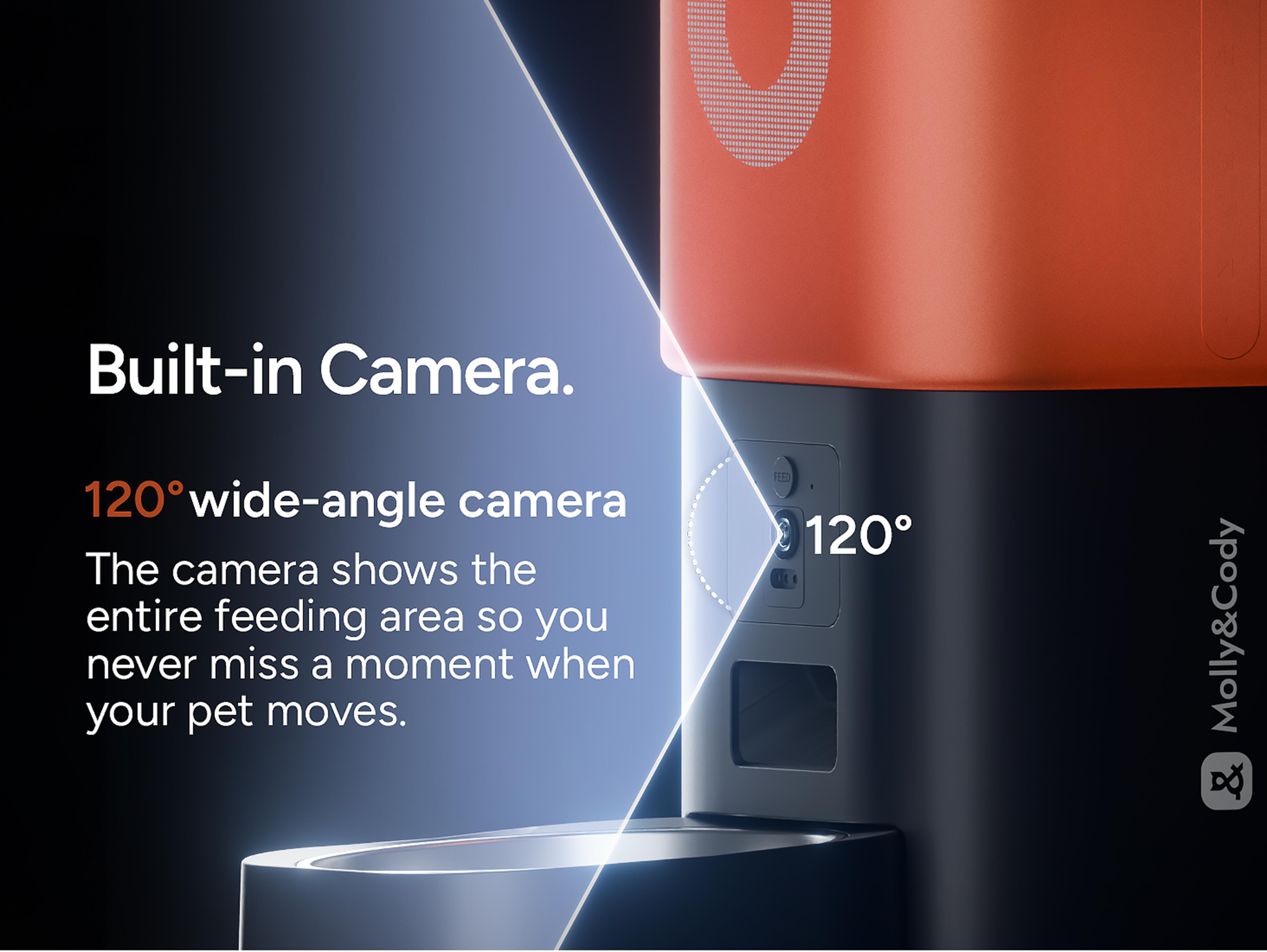 Automatic Cat Feeder with Camera: 6L Automatic Dog Feeder with 2-Way Audio Night Vision Dual Power Supply App Control 2.4G WiFi, Timed Auto Cat Food Dispenser with Stainless Steel Bowl(White）