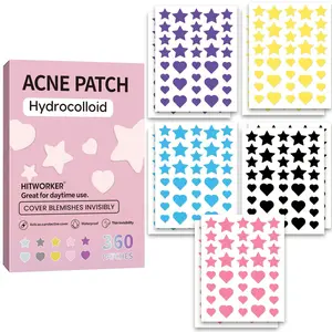 Star & Heart Acne Patches, Hydrocolloid Acne Patch, 360 Pieces Water Gel Acne Stickers, All Skin Types Facial Skincare Accessories, Valentine's Day Gift