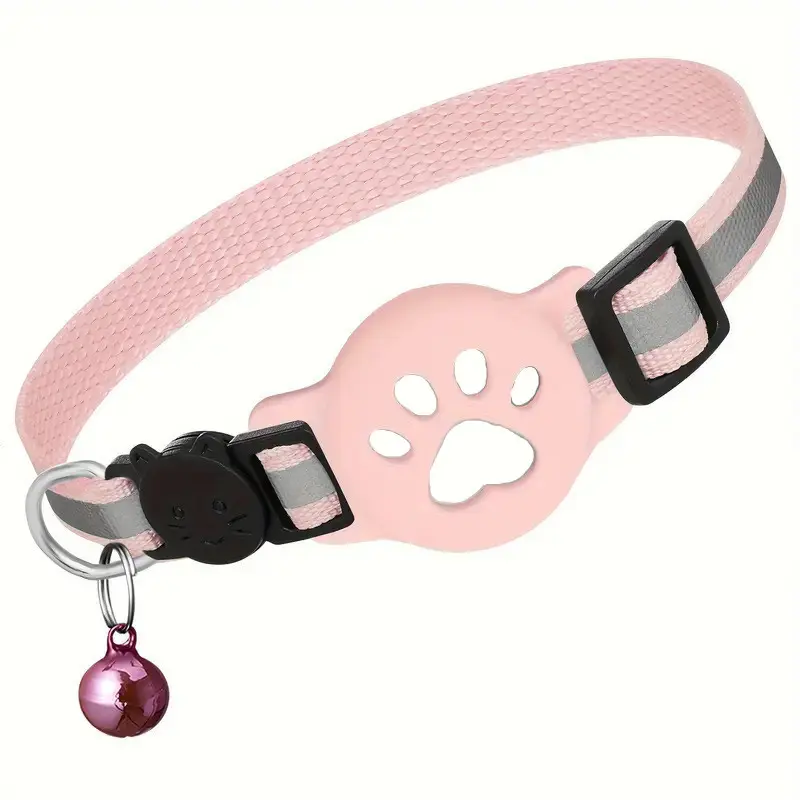 Reflective collar pink + white locator