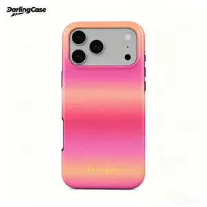 DarlingCase Pink & Orange Sunset Gradient Smartphone Case for iPhone 17 Pro Max, Vibrant Ombre Aesthetic Protective Cover for iPhone 16-13, 12-11, Trendy Cellphone Accessories for Girls, Handheld Devices Gift #SummerVibes