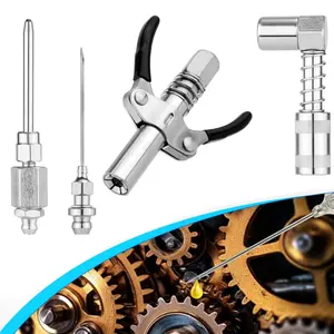 4Pack Grease Gun Coupler Grease Gun Fittings Grease Gun Tip Quick Lock and Release Lube Dual Handle Heavy Duty Grease Nozzle Coupler, Compatible With all Grease Guns 1/8" Npt ends Accessories - Home Improvement.