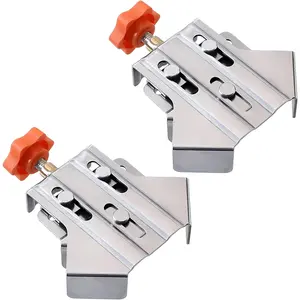 2pcs Stainless Steel Right Corner Clamp,90 Degree Right Angle Clamp for Woodworking,Right Angle Clip Fixer,Single Handle Clamps for Woodworking, Photo Framing (Open)