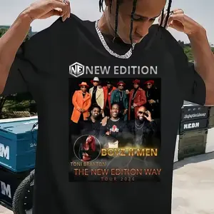 Men's & Women's New Edition Way Tour 2026 T-Shirt - Vintage Concert Tour Tee with Tour Print, Short Sleeve Crew Neck Casual Top for Fans, Valentine's Day Gift, Year-Round Fit.