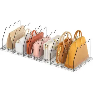 Clear Purse Storage Organizer for Closet, 2 Pack - Clear Closet Bag Storage Dividers Rack Shelf, Purse Dividers for Closet Organization Handbag Separators for Closet Purse Organizers and Storage