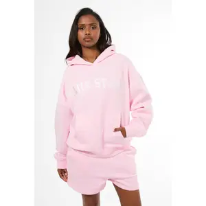 Kaiia Studio Oversized Hoodie Pink & White