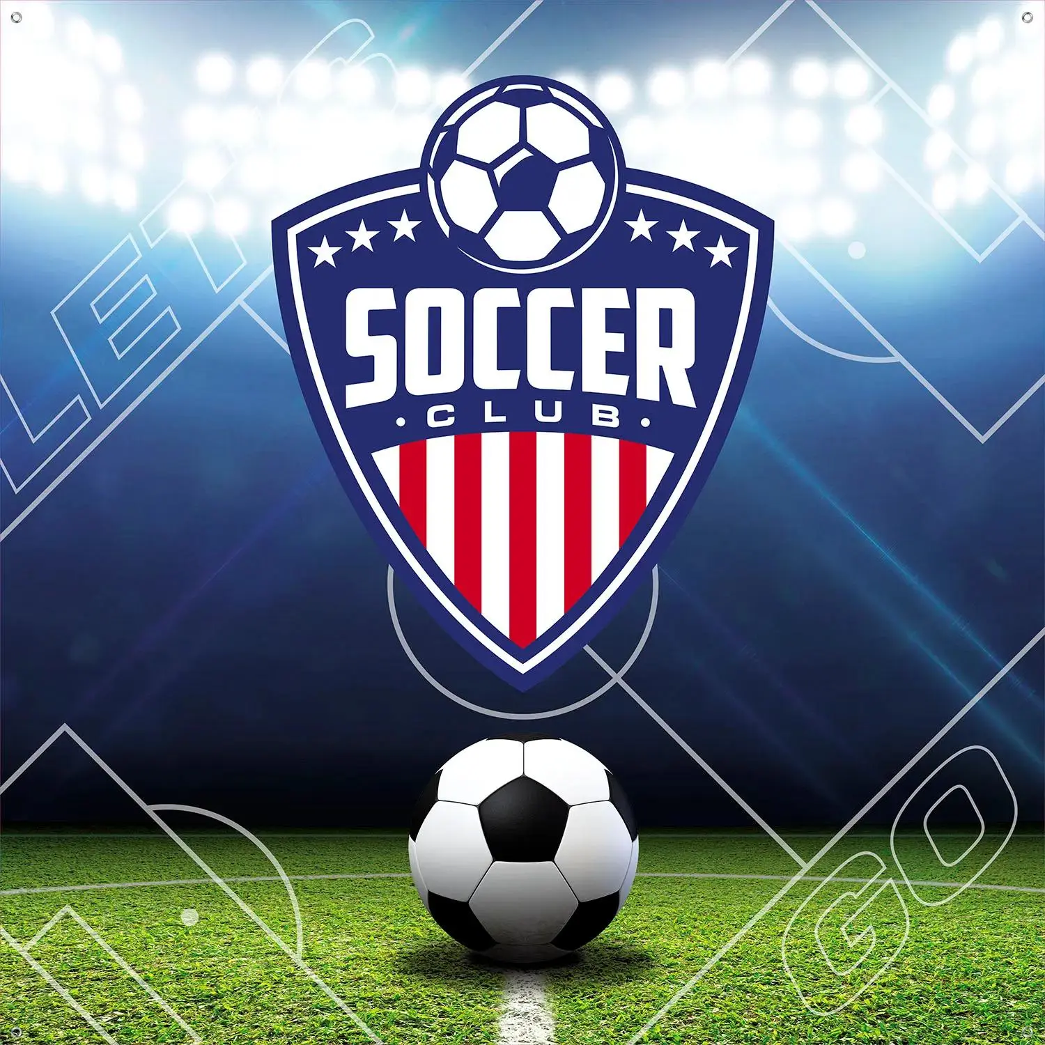 48" x 48" Soccer Club Let's Go Polyester Photo Booth Car Party Backdrop 48" x 48" Soccer Club Let's Go Polyester Photo Booth Car Party Backdrop