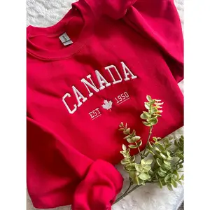 CANADA SWEATSHIRT Embroidered Canada Crewneck Sweatshirt Canada Gift for Friends Canada Aesthetic Crewneck Embroidered Sweatshirt Gift