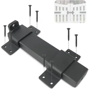 Outdoor Gate Latches for Wooden Gates, Slide Gate Latch Lock with Padlock Hole, Double Heavy Duty Gate Latch Lock Compatible with Garden Wooden Fence, Shed, Barn Door (Black)
