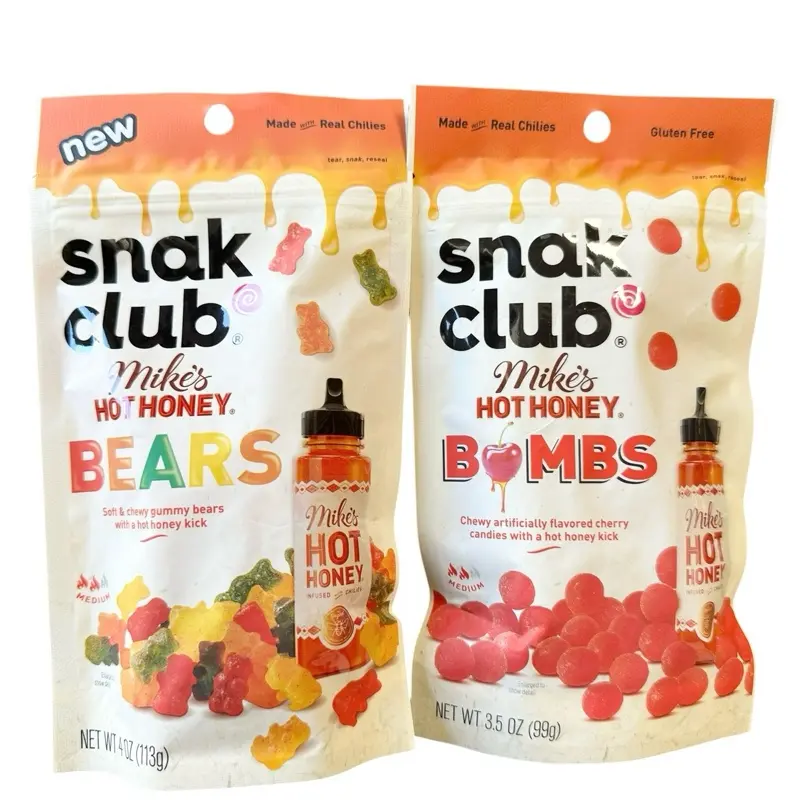 Snak Club Mikes Hot Honey 2-Pack - Bears 4 oz bag - Bombs 3.5 oz bag