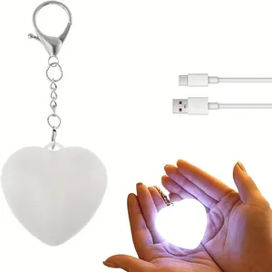 Heart-Shaped USB Light, Rechargeable Wallet Light, Handbag Light, Pet Safety Light, Touch-Sensitive Bag Light, Auto-Off Delay, for Wallets, Bags