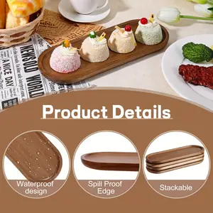 4/8pcs Wooden Serving Trays Set, Breakfast Tray & Oval Charcuterie Boards | 4" & 12.8"Wooden Platters, Cheese Serving Plates for Desserts, Snacks, Bread, Fruits, Appetizers, Coffee Table, Countertop