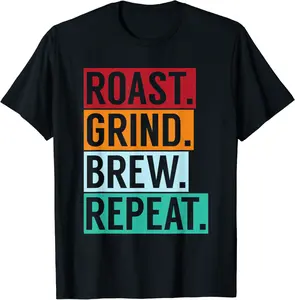 Roast Grind Brew Repeat Coffee Java Developer T-Shirt - Luismrid Shop 83B098FKXXGH