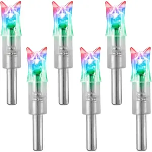 6PCS Lighted Nocks for Crossbow .300/7.62mm Inside Diameter Led Lighted Arrow Nocks for Archery Hunting