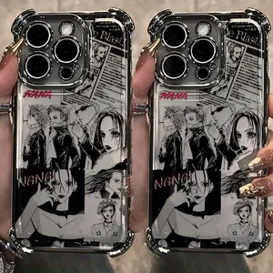 Anime Cool Nana Osaki Y2K Phone Case Suitable for Iphone 17 Air 16 15 14 13 12 11 Pro Max X XR XS Max 8 7 Plus, Electroplated Anti-Drop Transparent Soft Back Cover.