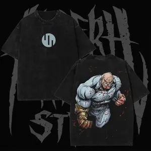 2000s Cosmic Villain Conquest Inspired Graphic Tee Invincible Viltrumite Empire Comic Vintage Washed Black Heavyweight Cotton Top Double Sided Front And Back Print Retro Y2K Streetwear Loose Fit Casual Apparel Trendy Daily Outdoor Unisex Fashion Perfect F