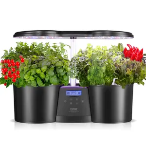 TikTokShopBlackFridayVEVOR Hydroponics Growing System, 12 Pods Indoor Growing System, Indoor Herb Garden with Full-Spectrum LED Grow Light, Indoor Gardening System Height Adjustable, 4.2L Water Tank, Auto Timer