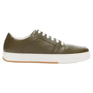 Pre-owned Bottega Veneta Men's Bottega Veneta Speedster khaki calf leather low top sneakers by Rebag