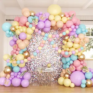 Pastel Balloon Garland Arch Kit, 162pcs Assorted Colors Pastel Latex Balloons for Rainbow Wedding Baby Shower Girls Princess Birthday Easter Unicorn Ice Cream Theme Party Decorations