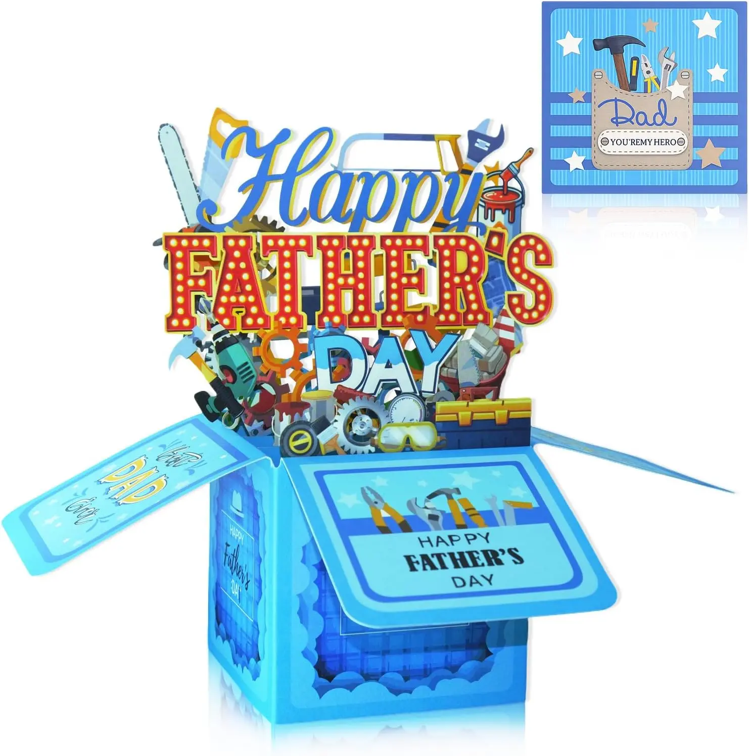Fathers Day Pop up Card 2026-3D Pop up Fathers Day Card from Daughter Son Kids Handmade Funny Father's Day Card Gifts Pop-up Card for Dad Husband Grandpa from Wife Grandkids