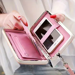 1pc Bow Decor Phone Wallet - Wallets with Card Slots, Zipper Pocket, and Stylish Design for Fashionable Users