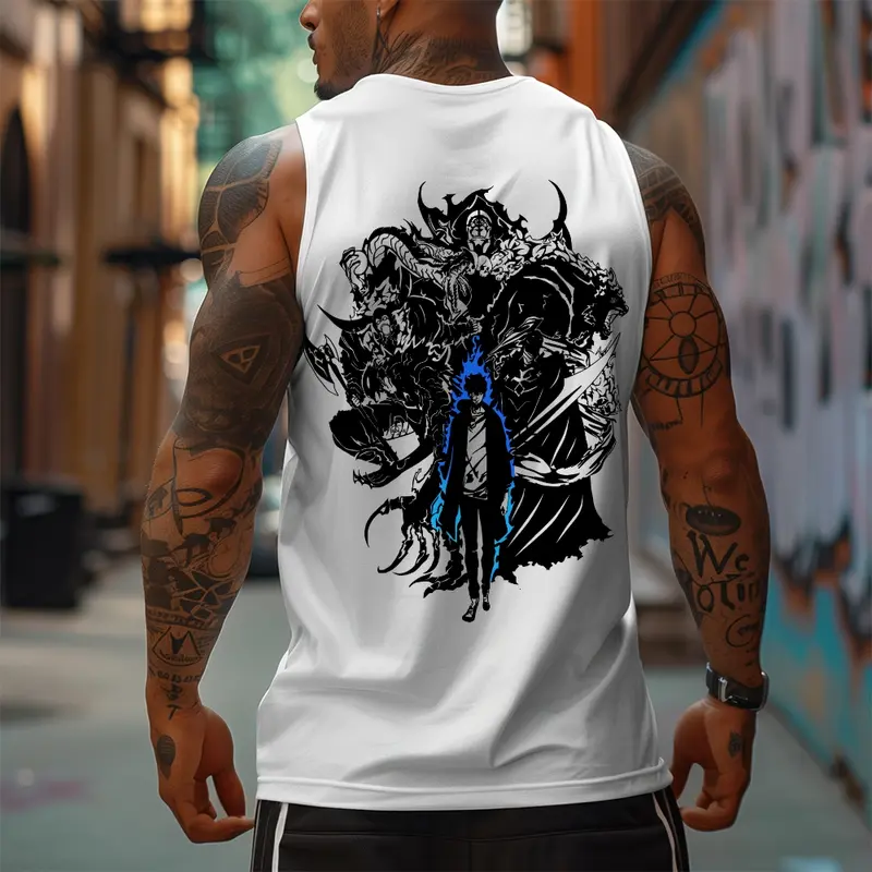 Solo 90s Graphic Sleeveless Tank Tops Men Vest Streetwear Outfits Men Vacation Outfits Sleeveless Shirt