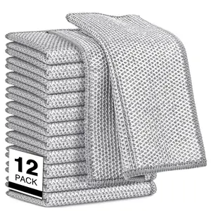 Scratch-resistant Steel Wire Dishcloth, 12pcs Double-layer Multi-purpose Wet-dry Steel Wire Rag, Suitable for Dishwashing, Stove Countertop and Kitchen Countertop Cleaning