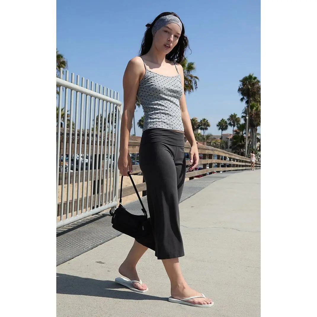 John Galt Women's Black Cropped Priscilla Flare Pants John Galt Women's Black Cropped Priscilla Flare Pants