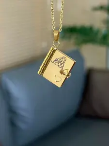 Book-Shaped Necklace for Granddaughter, Elegant Design, Perfect Gift for Knowledge & Growth, Unique Jewelry Item, Exquisite Jewelry Gift,Gifts For Women