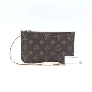 Pre-owned Louis Vuitton Canvas Clutches & Wristlets Neverfull Brown Handbag T10410706