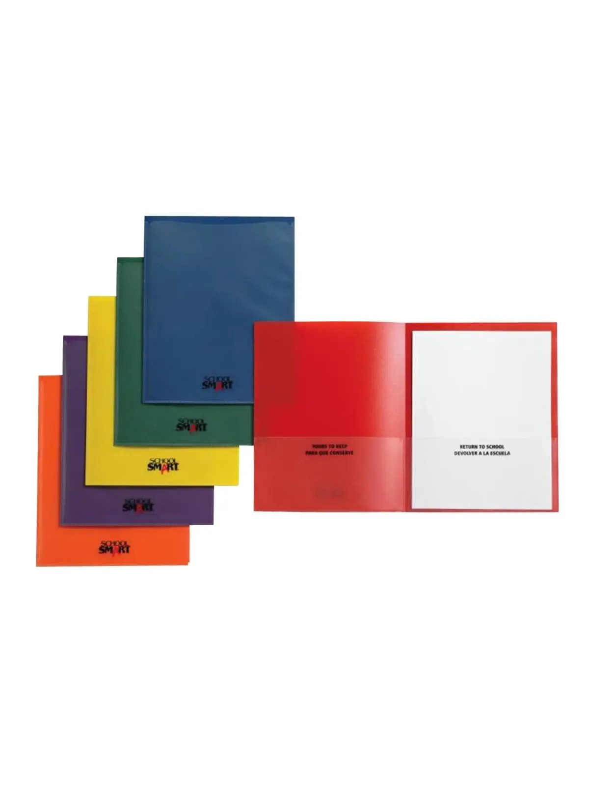 School Smart Take Home Heavy-Duty Folders (24-Pack, Assorted Letter Size) - Business Card Holder Slot, Customizing Front & Back Covers, 2 Full-Size View Pockets, Maximum Protection, Take Home Folders