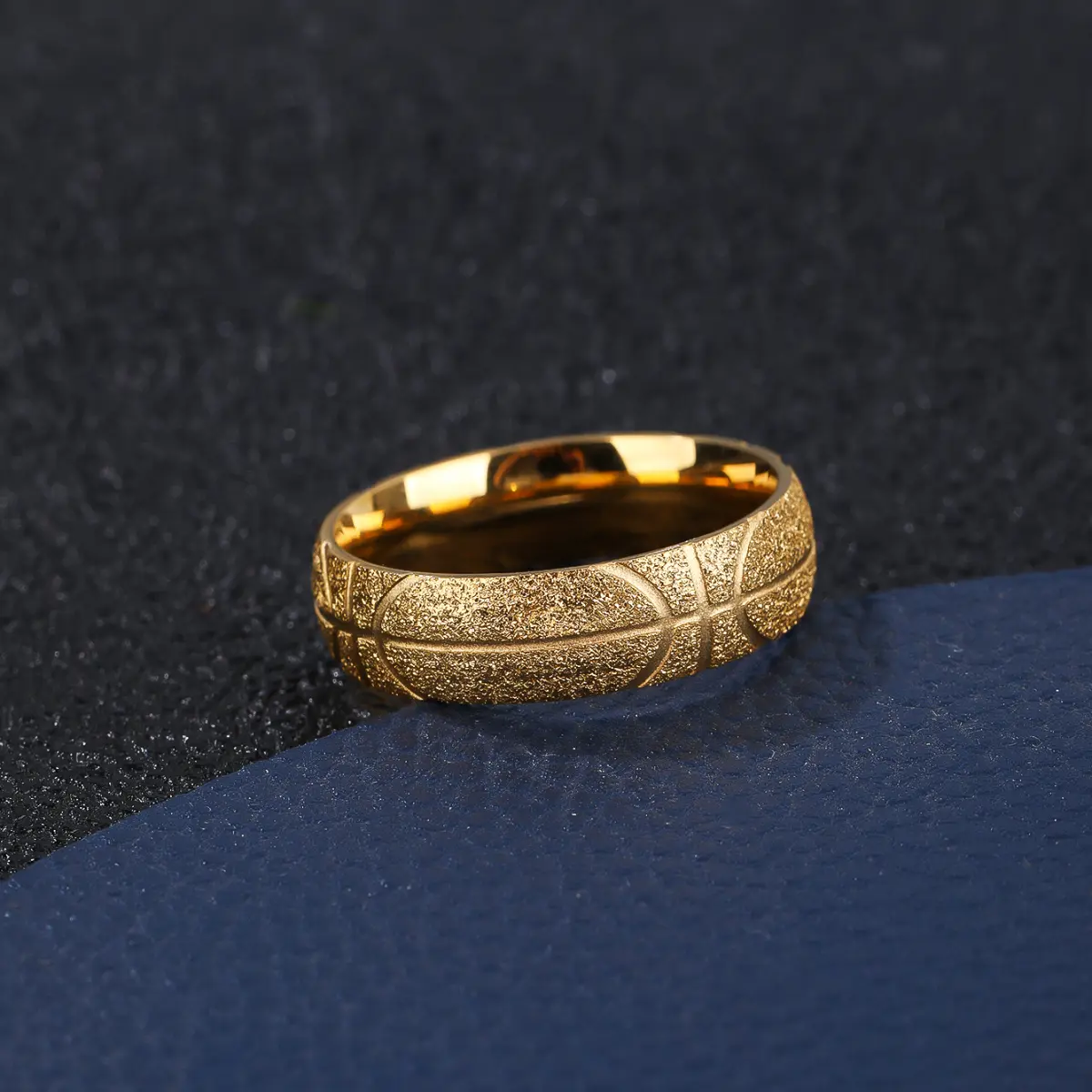 Men's Stainless Steel Hip-Hop Basketball Pattern Ring - Creative Rock Style Fashion Accessory, Holiday Gift for Friends & Couples, Hip Hop Rings